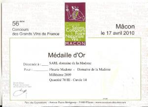 Médaille d'Or à Macon Médaille d'Or à Macon