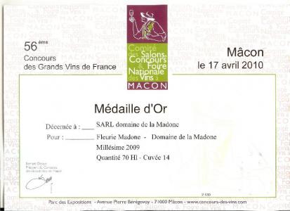 Médaille d'Or à Macon