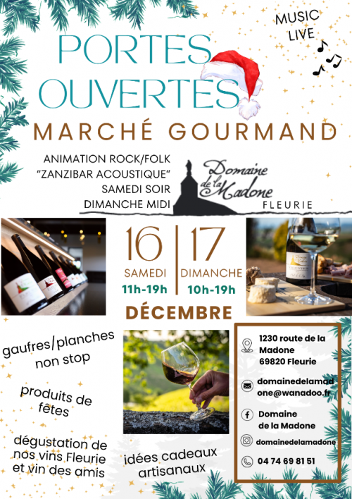Open House on December 16 and 17, 2023 Gourmet Market at Domaine de la Madone
